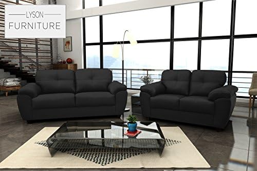 CAPRI - Beautiful Living Room (3+2 Sofa Set, Black)