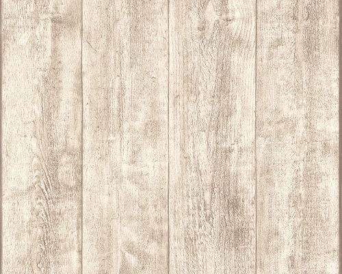 A.S. Création Vliestapete Best of Wood and Stone Tapete in Holz Optik fotorealistische Holztapete 10,05 m x 0,53 m beige creme weiß Made in Germany 708830 7088-30 - 2