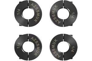 DAOEEUR AZSSMUK 1/4" Shaft Collar Double Split Axle Collar Clamp of Metal Set Screw, 4 Pieces