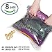 Produktbild 8 tlg Set Vakuumbeutel, 4 * 60x40cm und 4 * 70x50cm Aufbewahrungsbeutel ideal für Reise und Zu Hause für Kleidung, Decken, zum Rollen einfach per Hand, keine Pumpe benötigt