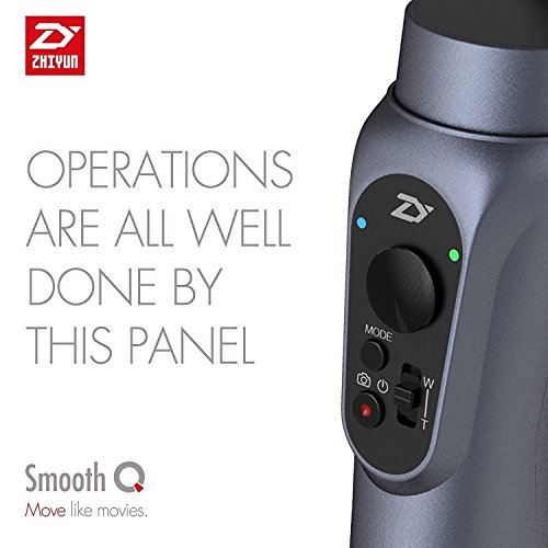Zhiyun Smooth-Q 3-Axis Handheld Stabilizzatore a Gimbale per Smartphone da 3,5 pollici a 6 pollici in Dimensione per IPhone 7 Plus 6 Plus Samsung Galaxy S7 S6 S5 Controllo senza fili Panoramica verticale di ripresa verticale (nero)