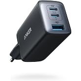 Anker PowerPort III Hızlı Şarj Cihazı, 65W, GaN II Teknolojisi, 3 Portlu (2x USB-C, 1x USB-A) Kompakt Adapt&ouml;r, PPS Hızlı Şarj
