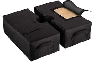 DONGAWIN Removable square waterproof umbrella base weight bag, heavy-duty sandbag, suitable for any outdoor patio umbrella stand (1+1, Black)