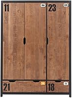Vipack AXKL1319 Alex Armoire 3 Portes Pin Massif Nature 147,5 x 55 x 200 cm