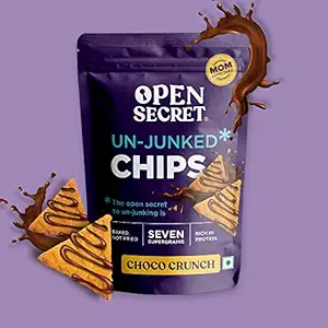 Open Secret Unjunked Chocolate Crunch Supergrain Chips - No Added Maida | Baked | Healthy & Tasty Snacks Food for Kids, Adults & Family | Rich in Protein | Diet Snack Pack