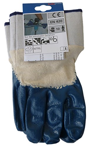 Preisvergleich Produktbild 6 Paar suki Nitril - Schutzhandschuhe blau + GRÖßE 10 + Arbeitshandschuhe