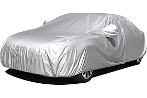 JNNJ Housse De Voiture Complète Universelle, Imperméable Et Respirante, Protection Contre Pluie, Poussière, Soleil Et UV, pour L'extérieur Et L'intérieur (3M)