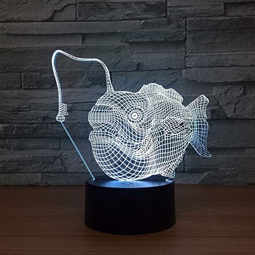 Suuyar New 3D Small Night Light Fish Pattern Button Audio USB Led 3D Lamp Employee Welfare Gift Light Fixtures