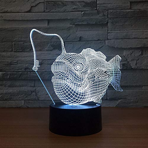 Suuyar New 3D Small Night Light Fish Pattern Button Audio USB Led 3D Lamp Employee Welfare Gift Light Fixtures