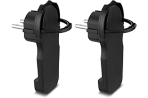 Spina Schuko piatta Prometeo Electronics ultra slim sporgenza 7mm - 16A 250V Colore Nero