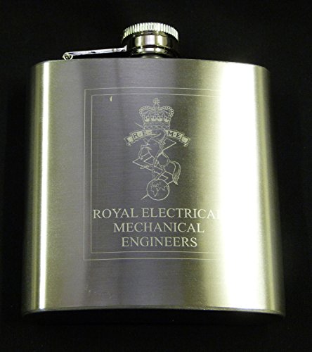 REME Royal Electrical and Mechanical Engineers Engraved 6oz Hand made in UK Hip Flask
