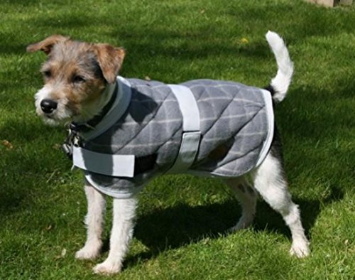 PetfaceSignature Check Pattern Quilted Dog Coat, 40 cm, Grey
