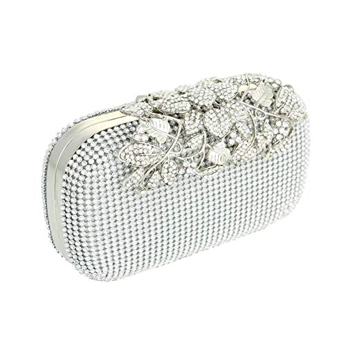 Adoraland Pochette Donna Argento Borsa Eleganti da Cerimonia Borse Sera Matrimonio