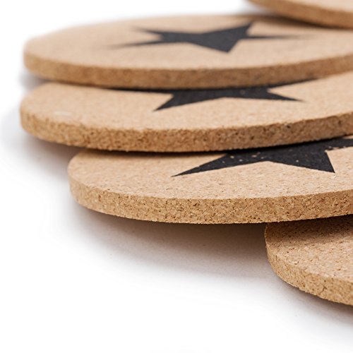 GA Homefavor Kork Untersetzer mit Dekor, 12er Set, 0,5 cm dick - 4