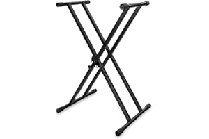 Kirstein X-Keyboardständer doppelstrebig (höhenverstellbar in 5-Stufen, klappbar, stabil) schwarz