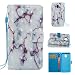 Produktbild Lanvi go Handy Hülle für Samsung Galaxy J3 DUOS (2017) SM-J330F/DS, 3D Marmor PU Leder Flip Cover Brieftasche Schütz Hülle Abdeckung Ledertasche für Samsung Galaxy J3 (2017) DUOS (Weißes Lila)