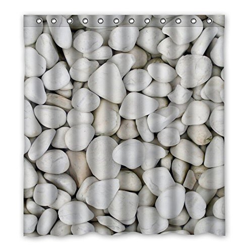 Piedra de Río guijarros DOUBEE easiskins impermeable poliéster cortina de ducha ganchos y anillos 167,64 cm x 182,88 cm , poliéster, E, 66