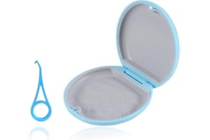 DEZP DEZ 1 PCS Porta Apparecchio Denti,Bite Dentale,Porta Dentiera,Vaschetta Porta Protesi,Scatole Porta Apparecchio,Portatile Porta Spazzolino Da Viaggio E 1Pc Estrattore Di Denti(Blu)