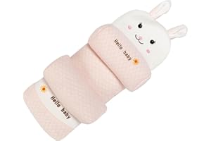 GINGER TECH Baby Head Shaping Pillow, Newborn Pillow to Prevent Flat Head, Adjustable Toddler Pillow, Soft and Breathable, Baby Anti-tilt Head Shaping Pillow for 0-3 Year (Pink)