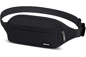 YOOLUAN Waterproof Bum Bag Waist Fanny Packs 4 Zip Pockets Travel Hiking Outdoor Sport Running Belt Holiday Hiking Doggy Bag Money Hip Pouch