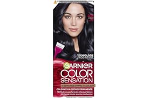 Garnier Color Sensation Coloration - Noir Bleuté 2.10 - Coloration Crème Permanente - Tous Types de Cheveux - Couleur jusqu'à 10 Semaines & Couvre les Cheveux Blancs 100%