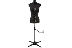 SEWING-ONLINE Maniqui Costura Ajustable Negro 8-Partes | Medio (M) [Talla EUR 44 a 50]