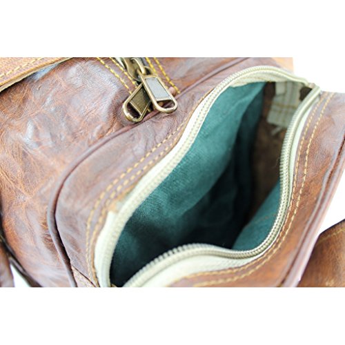A.P. Donovan – Leder-Tasche für Handgepäck – viariabel verwendbar für Reise, Freizeit, Sport – Kurztrip -Bag – Vintage – zum Umhängen – eckig - 6