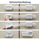 PREMIUM Kindersicherung | Schubladensicherung ohne Bohren | Praktischer Kinderschutz für Dein Baby und Deine Kinder | 6 Stück Schranksicherungen | Perfekter Klemmschutz für Türen und Schubladen - 5