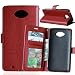 Produktbild Nancen Compatible with Handyhülle Motorola Moto Maxx Lederhülle Style Acht Farbe Weich PU Flip Case Ledertasche/Schutz Etui, Karten Slot Foto Wallet Hülle