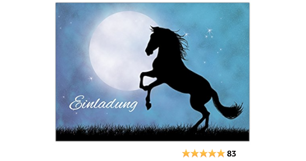 10 Cartes D Invitation De Cheval Cheval Au Clair De Lune Pour Anniversaires D Enfants De Fille Amazon Fr Cuisine Et Maison