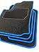 Produktbild Bluesport Exzellente Fußmatten Automatten Teppiche aus Velours in schwarz und blau (Overlock) LAD20