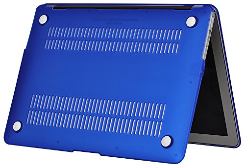 Topideal Schutzhülle, 3 in 1 Gummierte Matte, Seidenmatten, Satins, keramische Elemente, Schutzhülle für MacBook Air 33,8 cm (Modell: A1369 und A1466) + Tastatur-Cover + Displayschutzfolie königsblau EU/UK Keyboard Version - 5