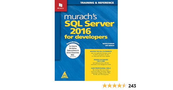 Murach S Sql Server 2016 For Developers Syverson Bryan Murach Joel In Books
