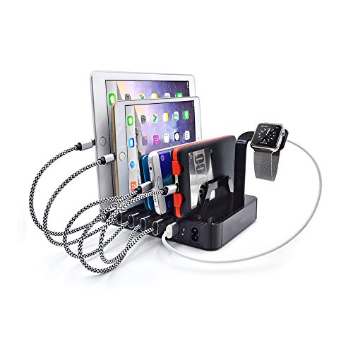 Ladestation, AOLOX 6-Port USB Desktop Ladegerät Organizer für USB-Charged Gerät
