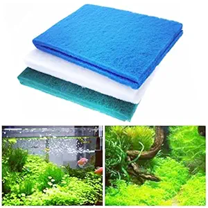 PetzLifeworld Aquarium Fish Tank Biochemical Filter Sponge Aquarium Filter Cotton Media for Cultivating Bacteria Flexible Easy Cut (90 * 30 * 2 cm) (Blue)