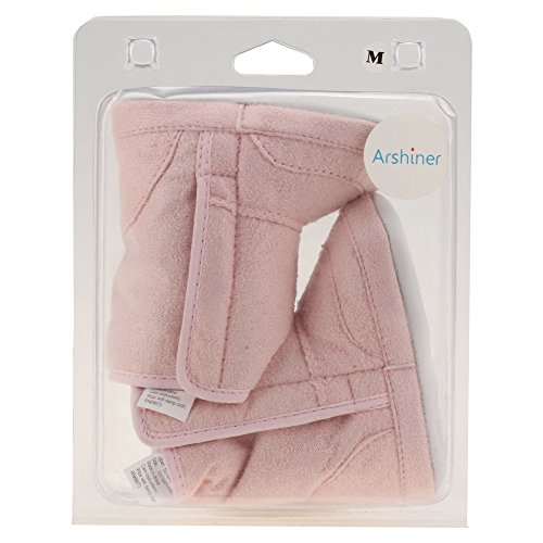 Arshiner Säuglingskleinkind Babyschuhe Krabbelschuhe Weiche Warme Erstlingsschuhe mit Klettverschluss und Gummisohle - 6