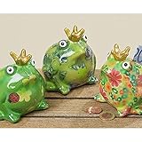 Spardose Froschkönig 3sort H10 Material: Terrakotta