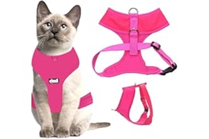 Dexil Luxury Cat Harness Padded and Water Resistant (Pink L-XL)