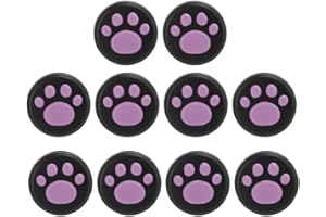 fasient1 10 Stück Silikon Daumengriff Stick Rocker Cap,Niedliche Cat Claw Design Ersatz Daumengriffe Analoge Stick Cover Joystick Kappe für Switch für Switch Lite(Rosa Pfote auf Schwarz)