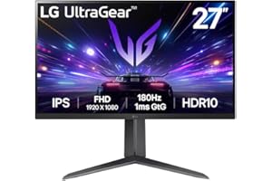 LG Ultragear™ 27GS65F-B.AEU Ecran PC Gaming 27" - Dalle IPS résolution FHD (1920x1080), 1ms GtG, HDR 10, sRGB99%, AMD FreeSync, Compatible NVIDIA G-Sync, inclinable, DisplayPort 1.4, HDMI 2.0