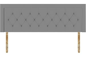 SANA SLEEP Lisbon Naple Suede HeadBoard - Luxury 20" Upholstered Design for Divan Beds - Multiple Fabric Options for Bedroom and Hotel Furniture- 4FT6 Double - Grey