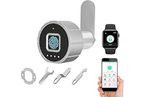 Serratura per cassetto con impronta digitale eLinkSmart, serratura per armadietto con app per telefono, 30mm (27mm), 3 misure di linguetta della serratura, 20 impronte digitali, 500 utenti dell'app
