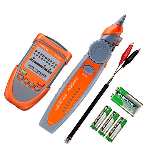 Preisvergleich Produktbild EIVOTOR Netzwerktester RJ45 RJ11 Kabeltester Wire Tracker Draht Tester Kabelfinder Telefonkabel Verfolger LAN Cable Netzwerk Kabelsucher Leitungssucher Ethernet Leitungsdetektor mit Taschenlampe