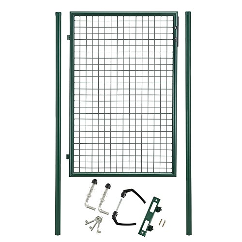 [pro.tec] Gartentor verzinkt (200x106cm) grün – inklusive Schloss und 3 Schlüsseln – Gartenpforte - 6