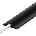 LZEOY 10FT Floor Cord Cover, Black Cord Hider Floor, Durable Cord Covers for Wires on Floor, Cable Floor Cover Power Cord Cover, Floor Cord Protector Hide Cords on Floor Cord Cavity: 0.47" W x 0.24" H