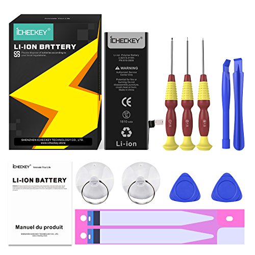 ICHECKEY batterie pour iphone 6 de lithium-ion en set batterie rechargeable haut capacit   Kit d outils compatible avez iPhone 6 outils  manuel du produit  carte de garantie inclus