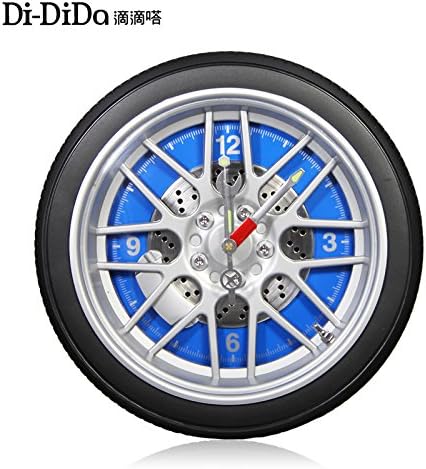 Creative personality car tires mute wall clock living room wall clock QUARTZ CLOCKS bedroom office wall clock ,10 , in red
