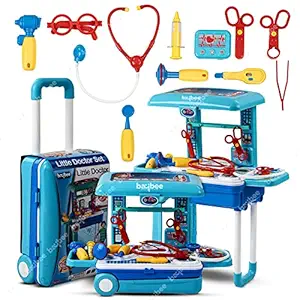 Baybee 3 in 1 Doctor Set for Kids, Portable Pretend Play Little Doctor Set Toys for Kids, Role Play Doctor Set Kids Toys for Girls & Boys, Medical Accessories Toy Set, Trolley Doctor Kit Toy for Kids