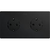 SIMON 270 KIT CLEAN DOUBLE PLUG SCHUKO AUTO-COVER BLACK 16A 250V