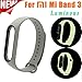 Produktbild YUYOUG_watch strap yuyoug Luminous Silikon Weich Handschlaufe Double-Color Armband Verstellbar Ersatz Armband für Xiaomi Mi Band 3, Grau